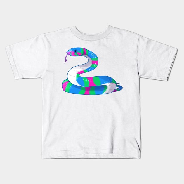 Polysssexual Snake Kids T-Shirt by candychameleon